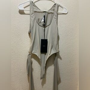 New NWT Alex Perry  blouse jersey singlet body suit with Gloves